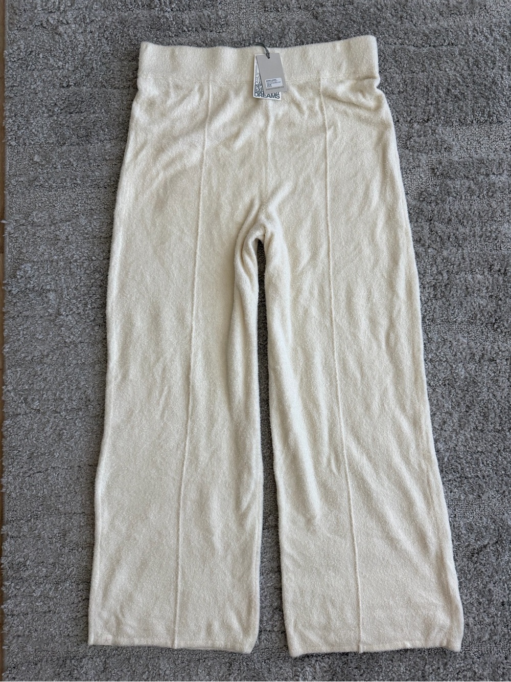 NWT Barefoot Dreams Size XL Cozychic Lite Wide Leg Seamed Pants in Cream - Picture 3 of 8